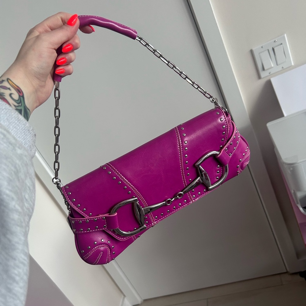 RINA RICH - Magenta Gucci Horse-bit Bag - Picture 3 of 4